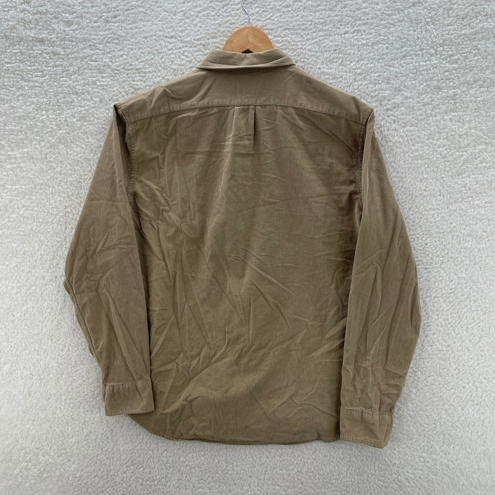 J Crew Shirt Mens Large Beige Corduroy Pinwale Outdoor Preppy Gorpcore Cabin - Picture 2 of 8
